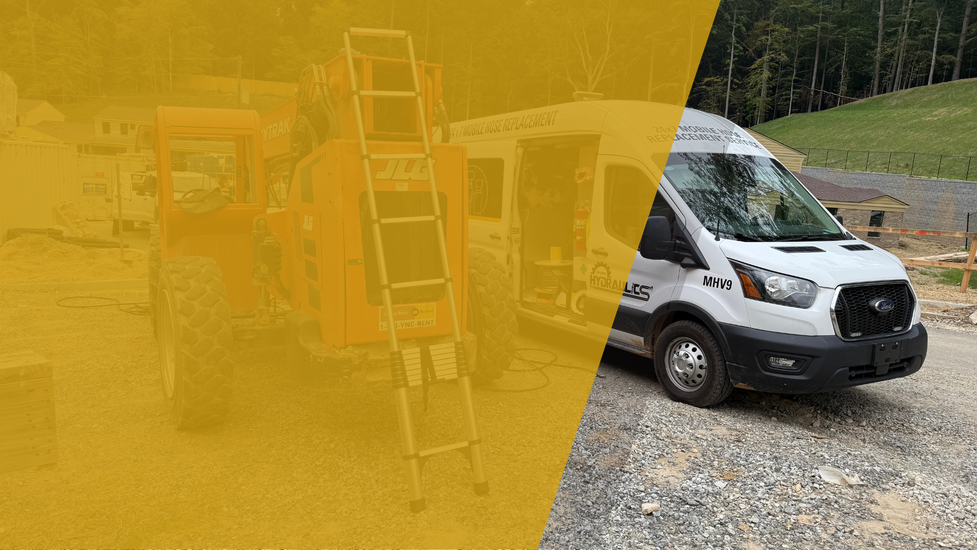 On-Site Hydraulics Mobile Van with JLG Lift on Job-site