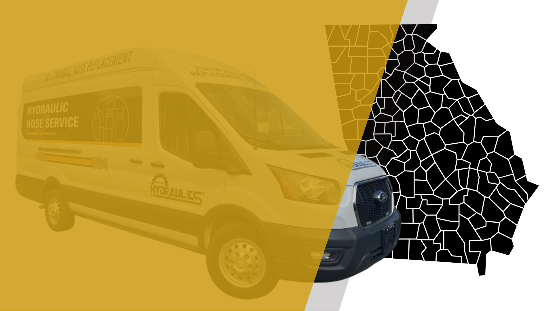 On-Site Hydraulics Mobile Hose Van and Georgia Coverage Area Map